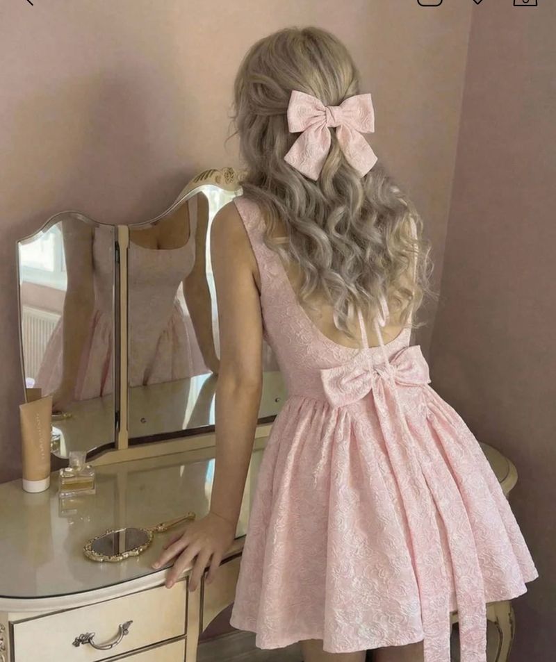 Cute Pink Party Dress with Bow