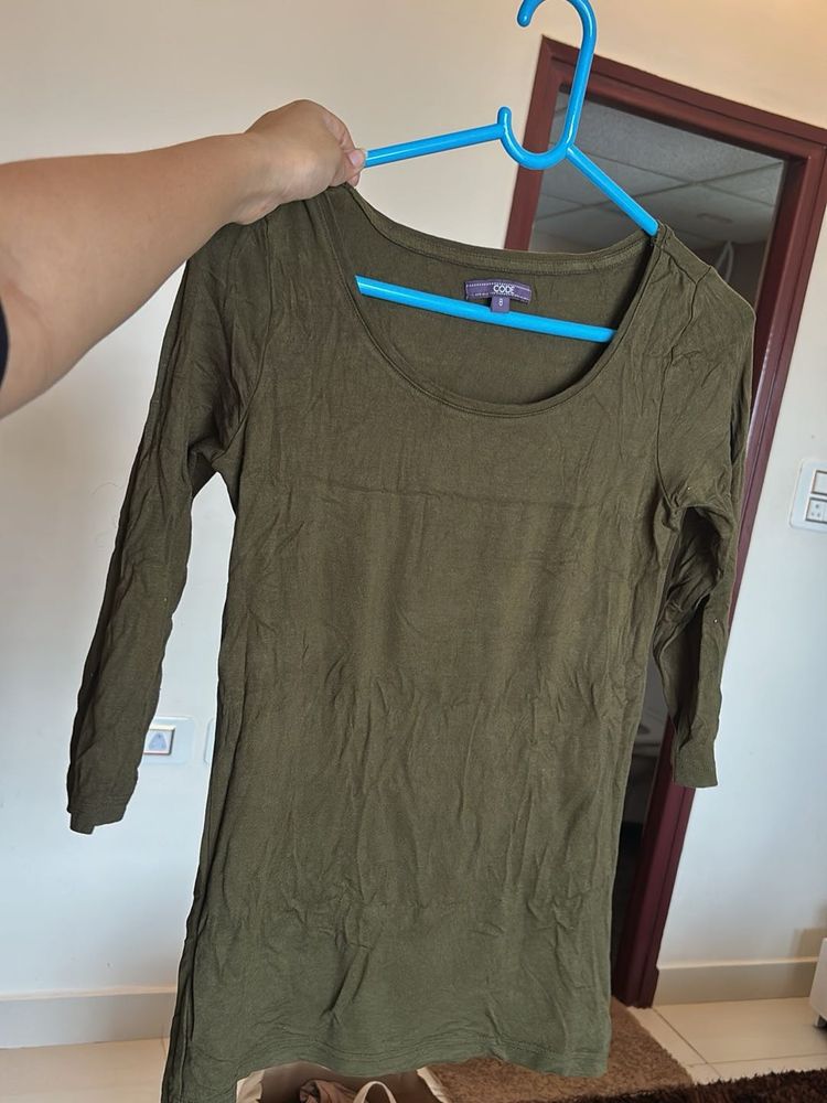 Women's Green Long Sleeve Top