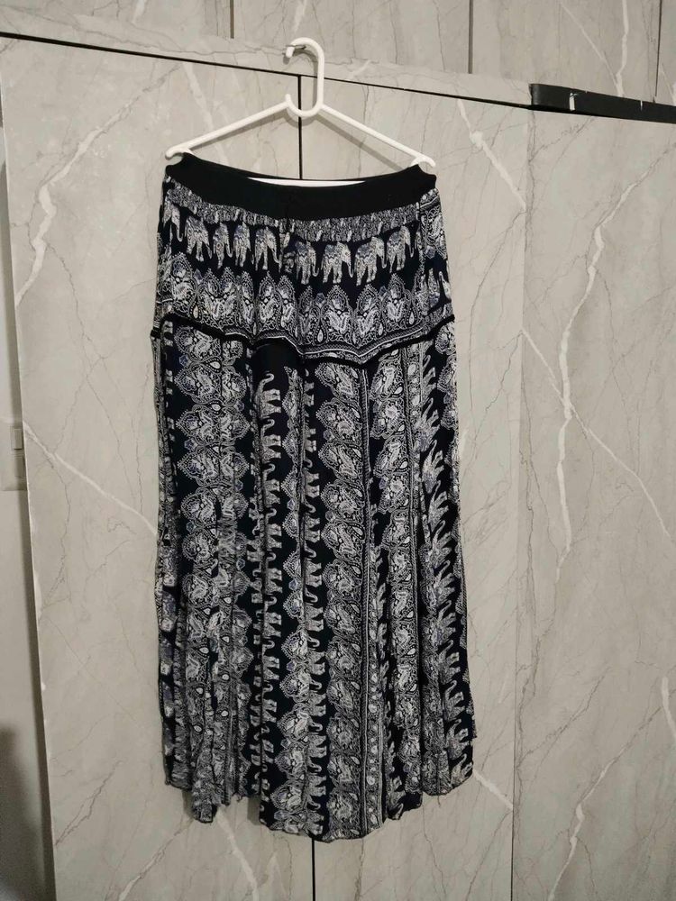 Bohemian Elephant Print Maxi Skirt