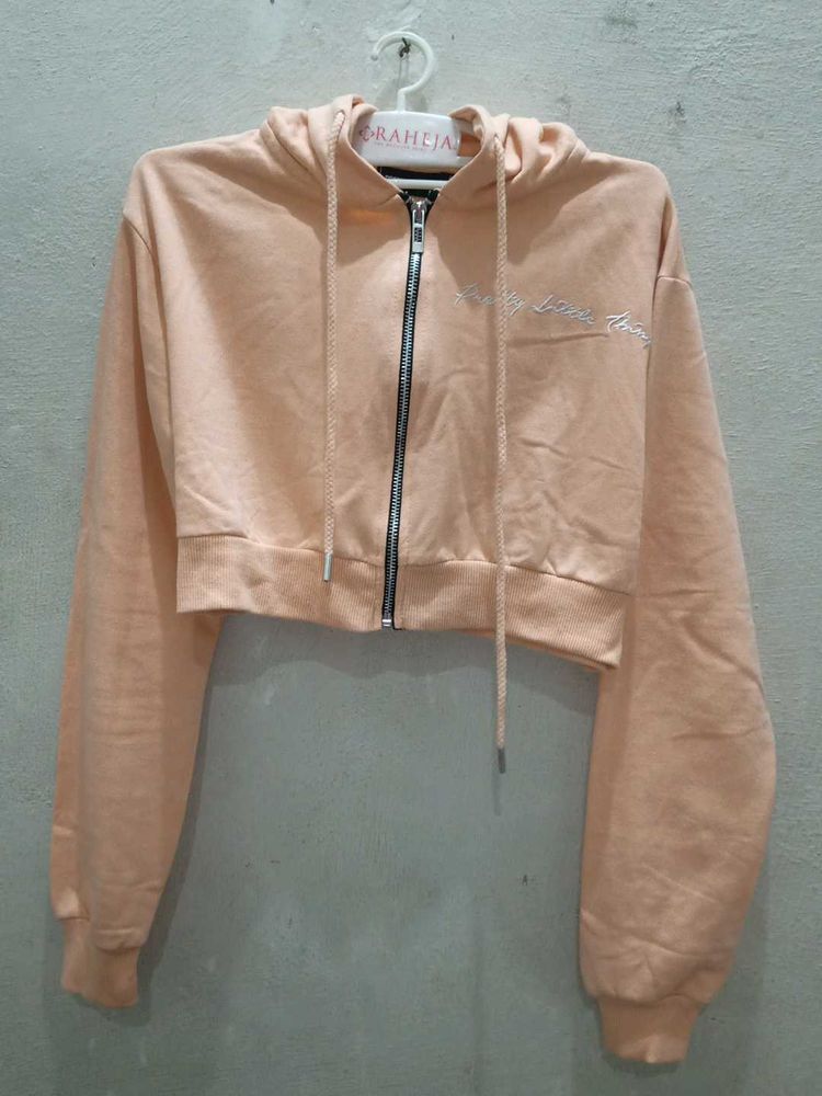 Peach Cropped Hoodie