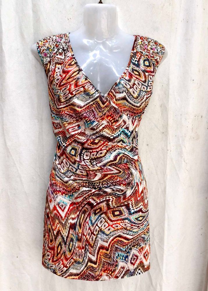 Vibrant Patterned Wrap Dress