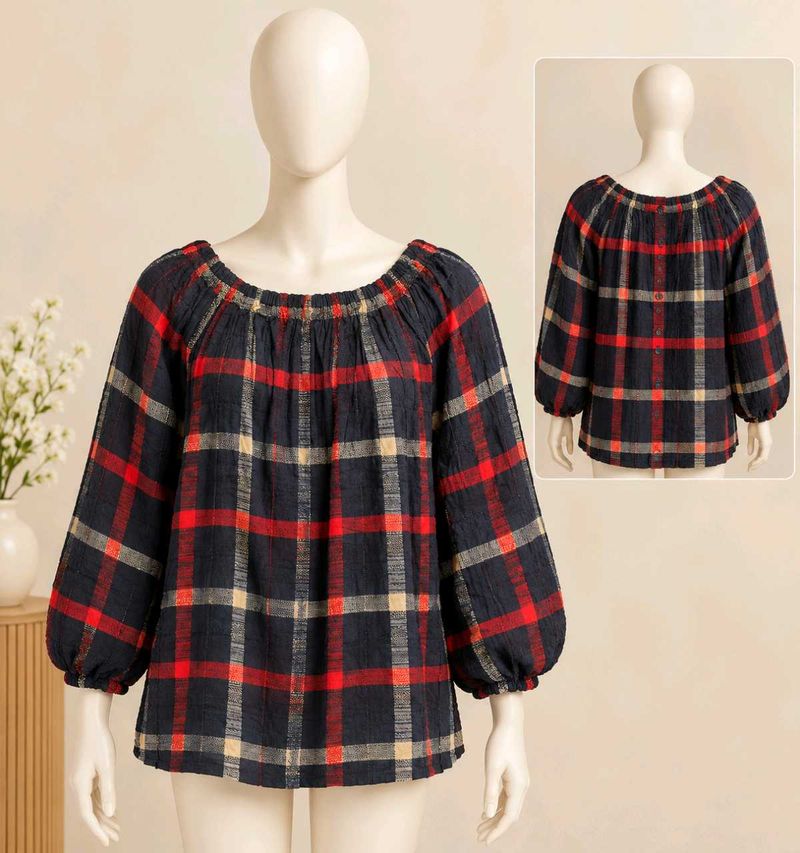 ❤️🖤 Stylish Red &amp; Black 2-Way Checkered Top 🖤❤️