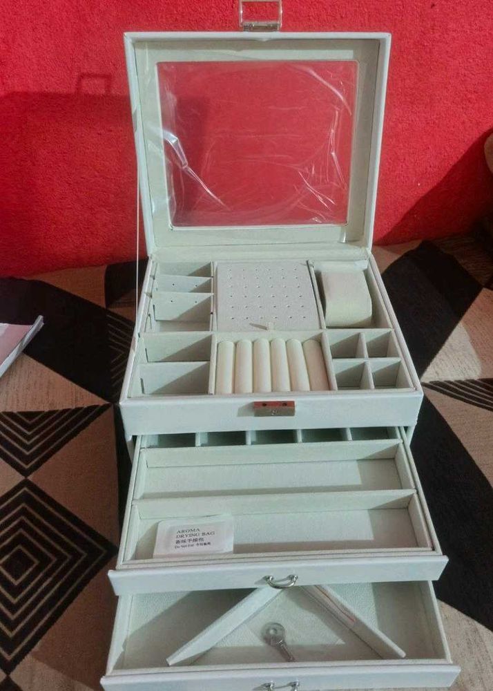 Jewelry Organizer Box with Mirror