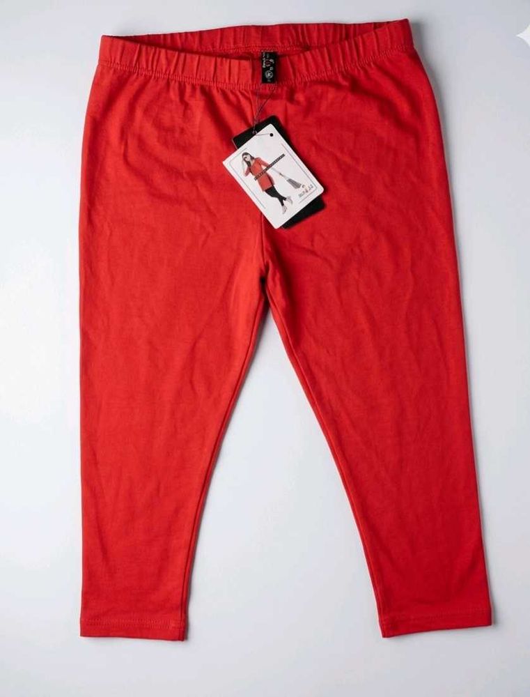 Red Cotton Leggings