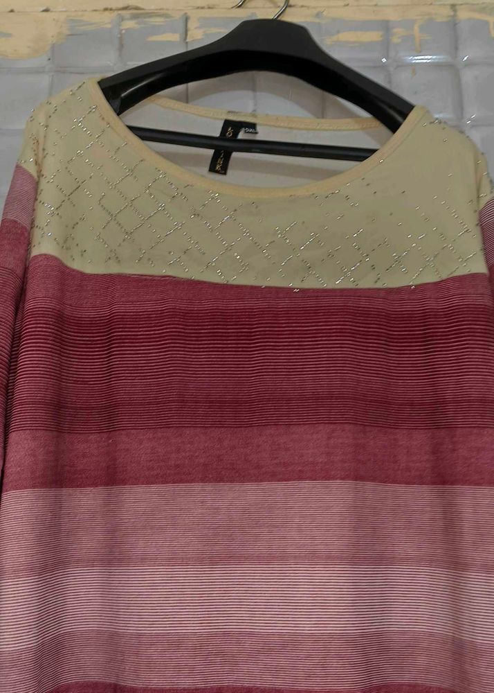 Premium Love Pink Striped Top 🤩