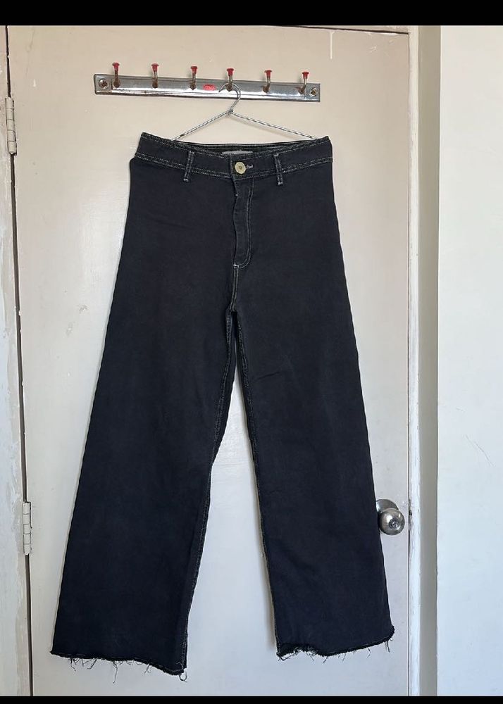 ZARA Black Wide Leg Jeans