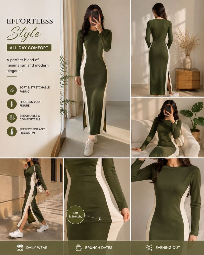 Stylish Long Sleeve Maxi Dress