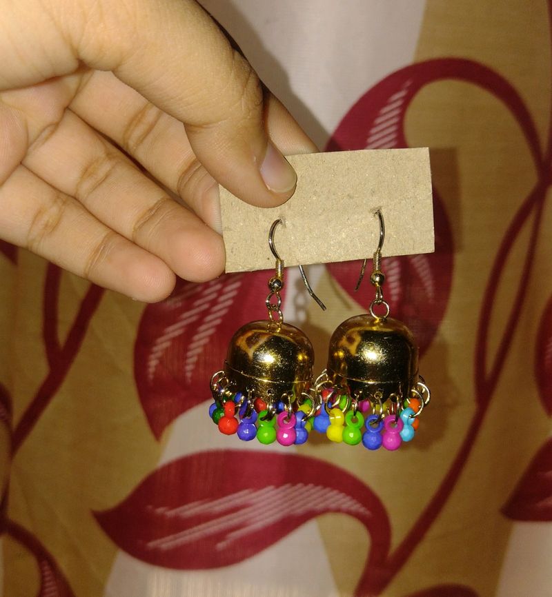 Golden Small Earrings
