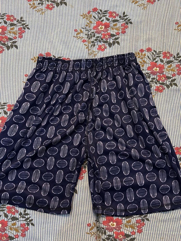 Navy Blue Printed Palazzo Pants