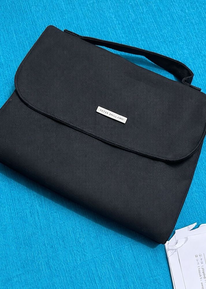 Peter England Black Briefcase Bag