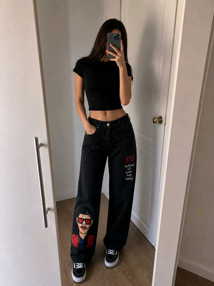 The Weeknd Hand-Painted Jeans