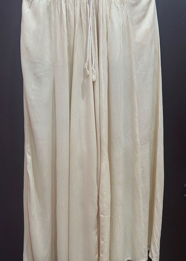 New Elegant Cream Ethnic Flared Plazzo