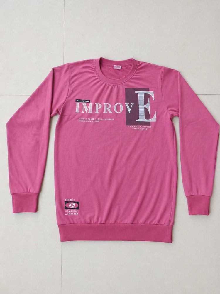 Pink Graphic Print Long Sleeve Top
