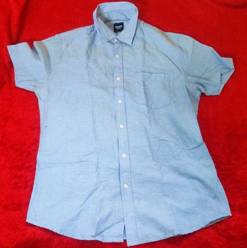 Men's Blue Short Sleeve Shirt