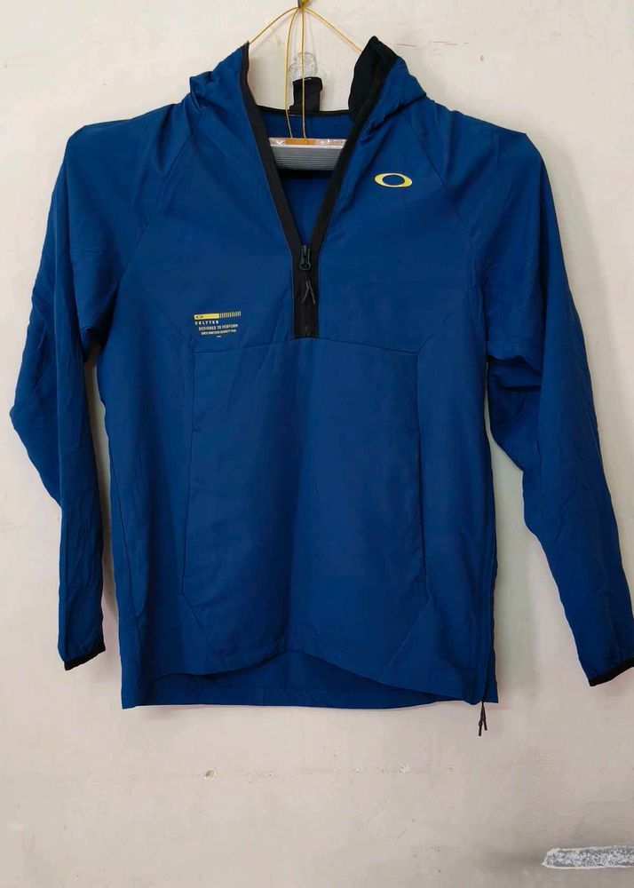 Oakley Men's Blue Zip-Up Hooded Jacket