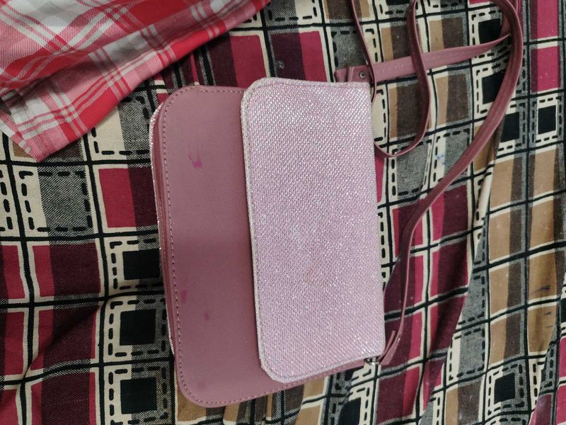 Sparkly Pink Crossbody Bag