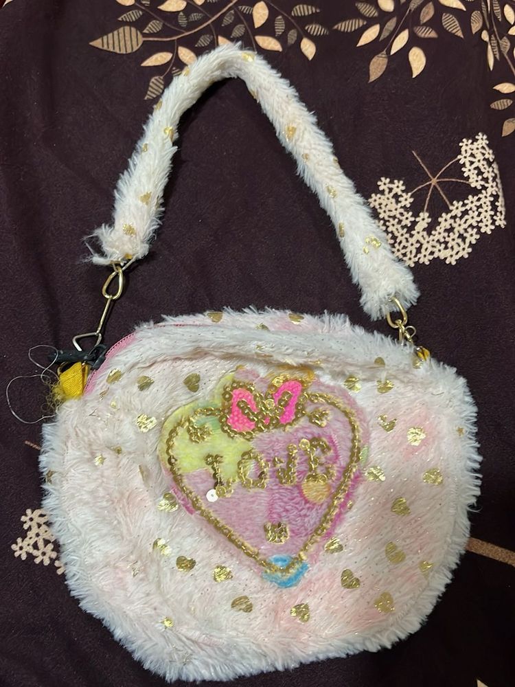 Cute Fluffy Love Heart Bag
