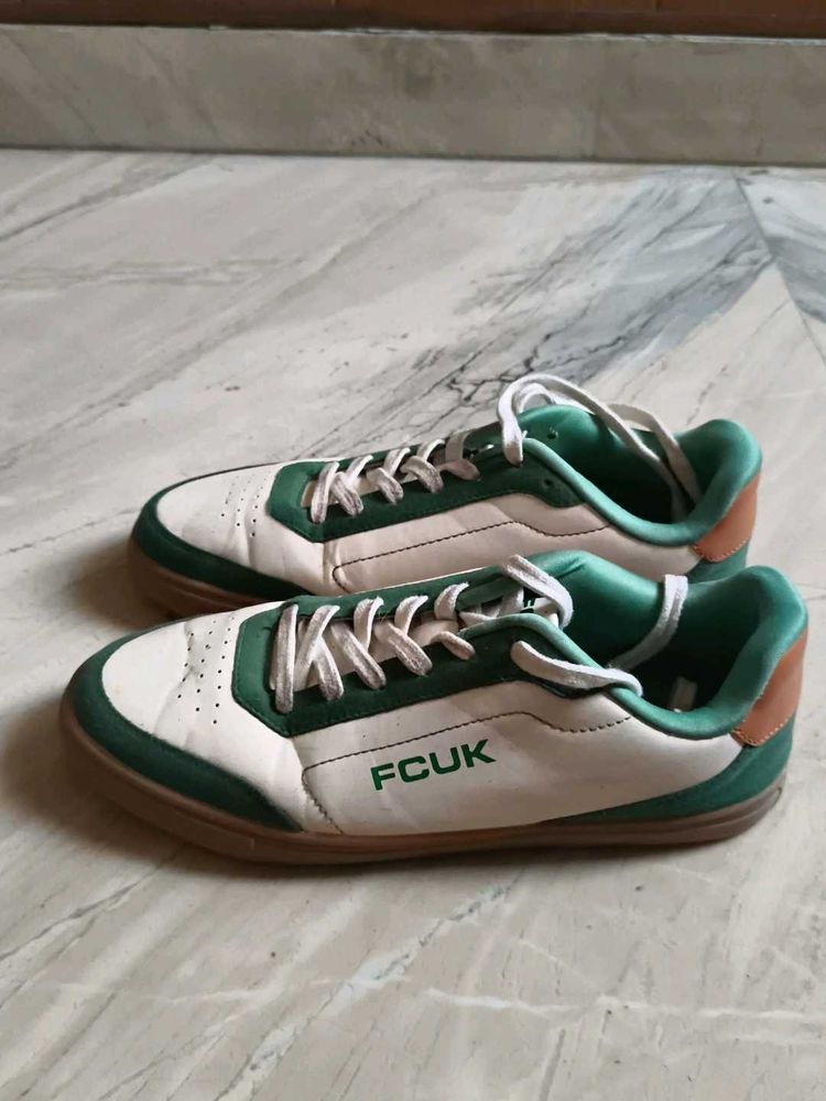 f*ck green white sneakers