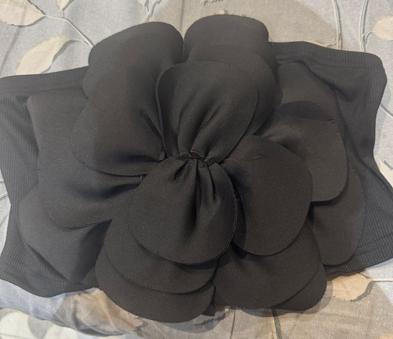 Elegant Black Floral tube top
