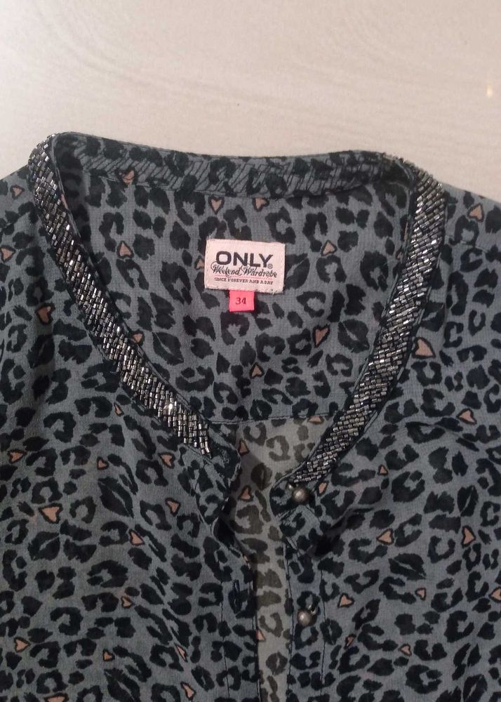 Branded Sequin Collar Tops