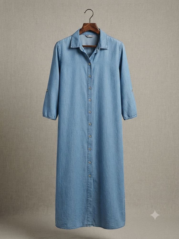 Denim Maxi Shirt Dress