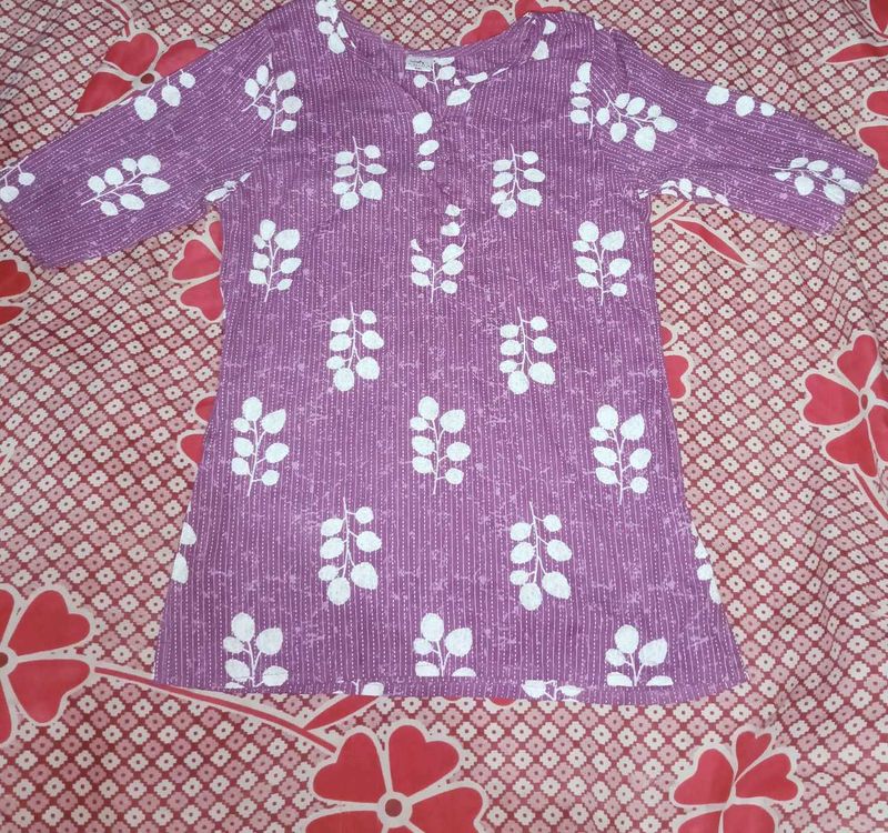 Purple Printed Kurta