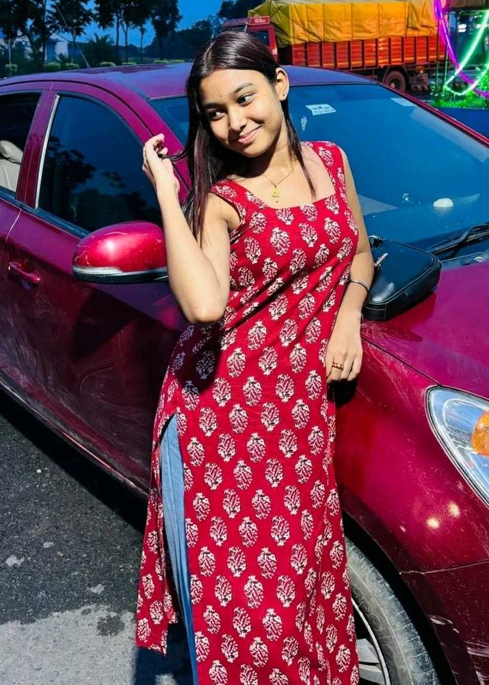 Elegant Red Printed Kurta