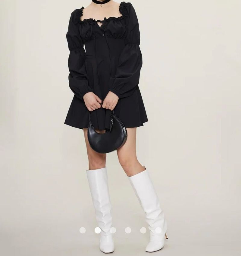 Chic Black Puff Sleeve Dress