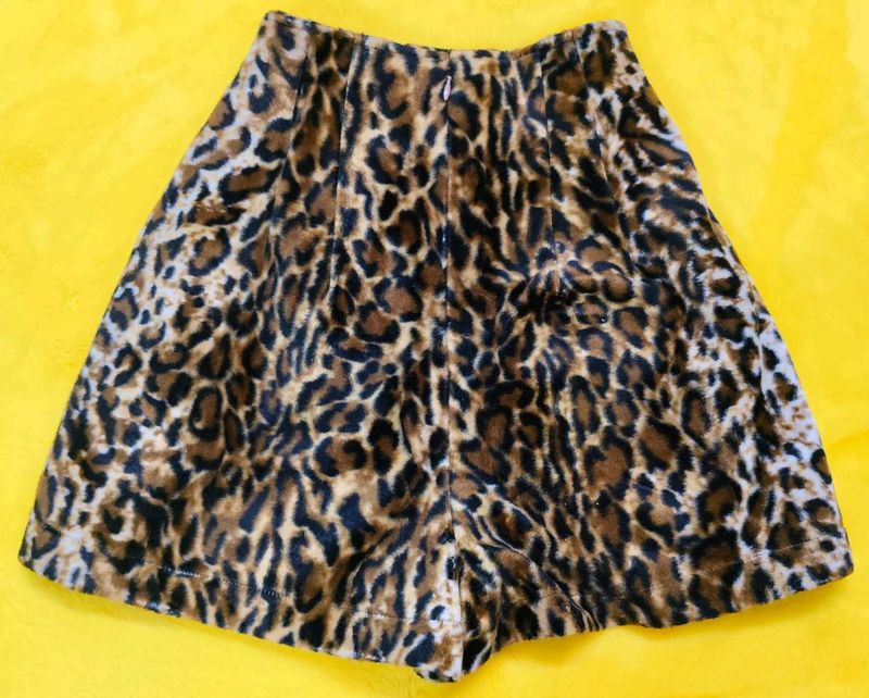 Leopard Print Skater Skirt