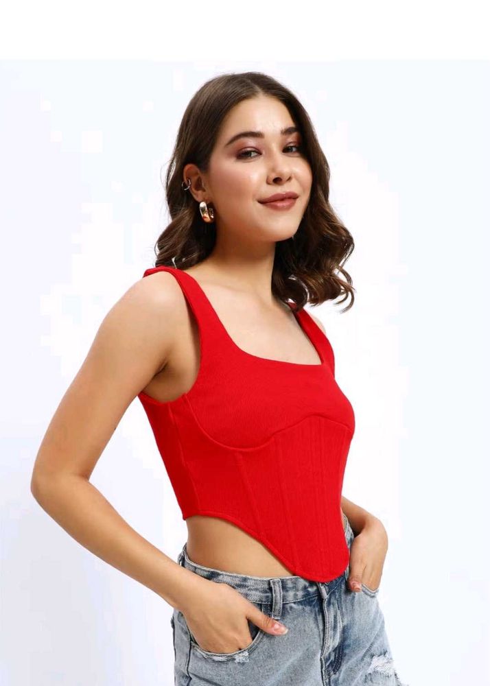 Chic Red Corset Top