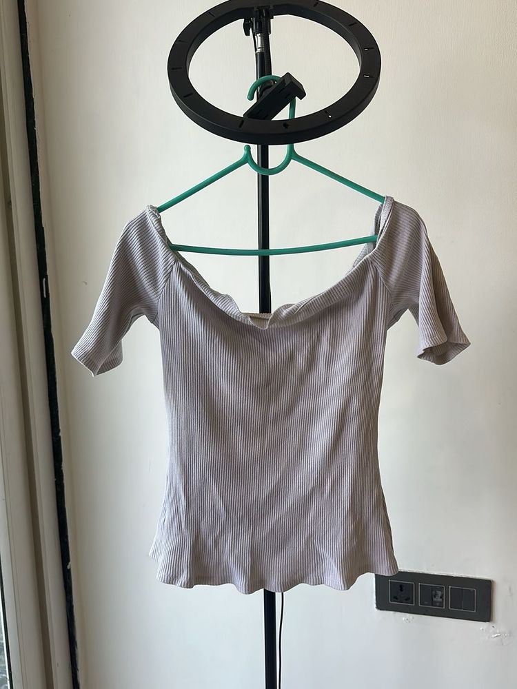 Ribbed Off-Shoulder Top