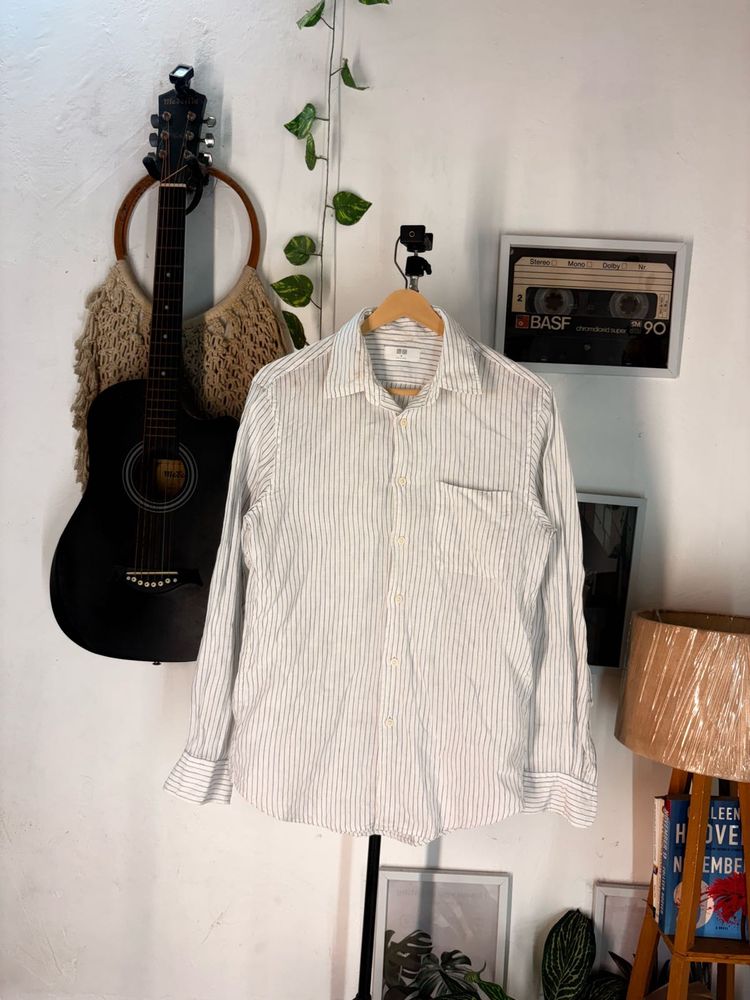 Uniqlo Lenin Classic Striped Button-Down Shirt