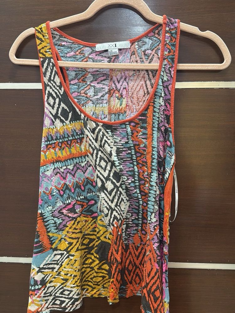 Forever21 Vibrant Bohemian Print Tank Top