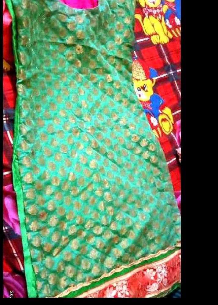 Green Kurta with Golden Print