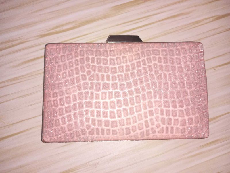 Pink glitter clutch