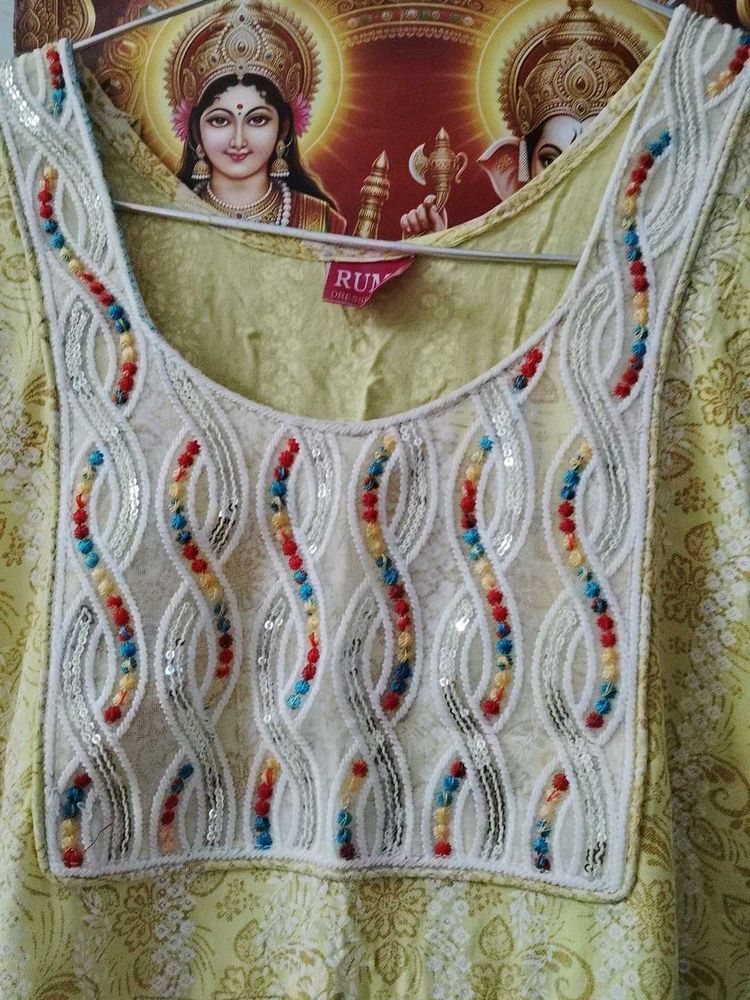 105.Embellished Yellow Kurta