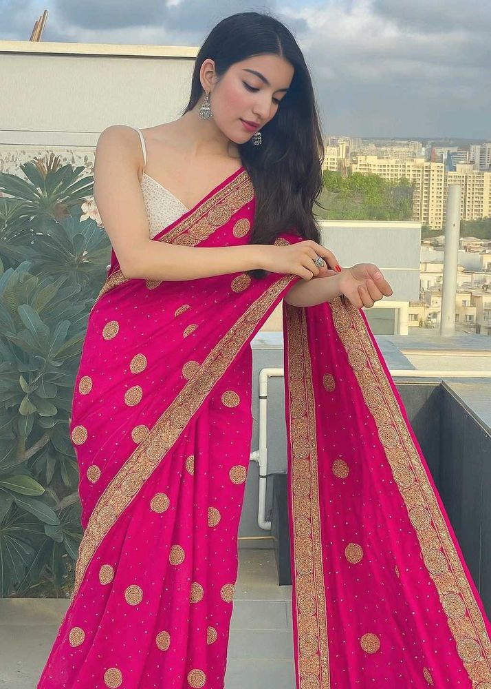 New stunning hot pink saree 🌸