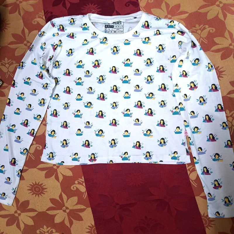 Cute Graphic Print Long Sleeve Top