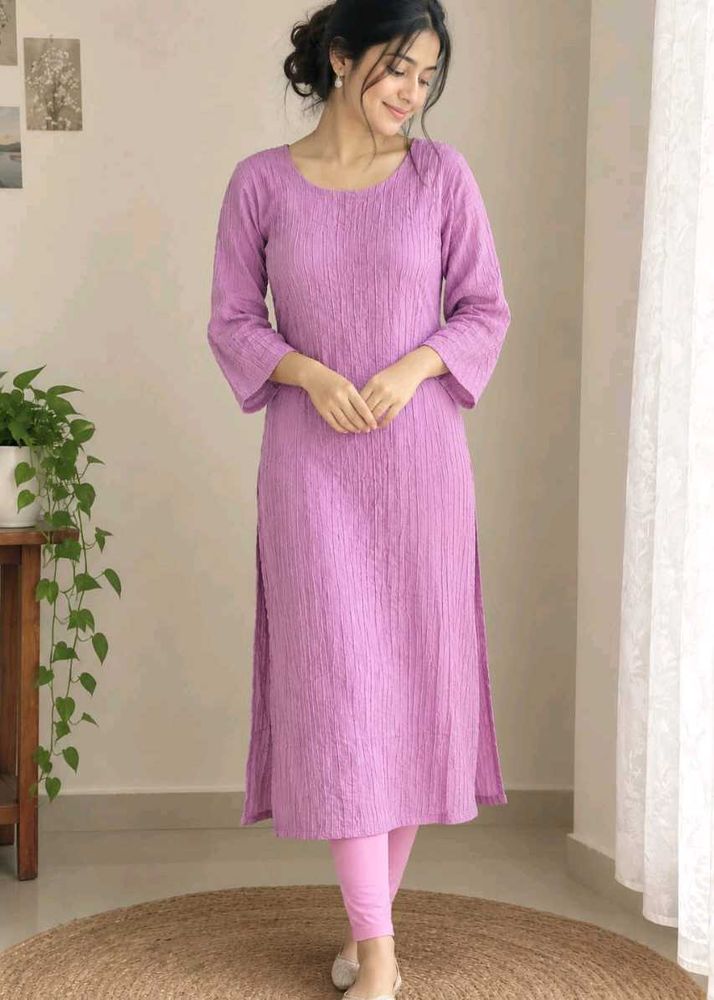 Elegant Lavender Textured Kurta