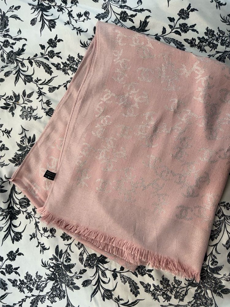 Chic Pink reversible Chanel designer Shawl