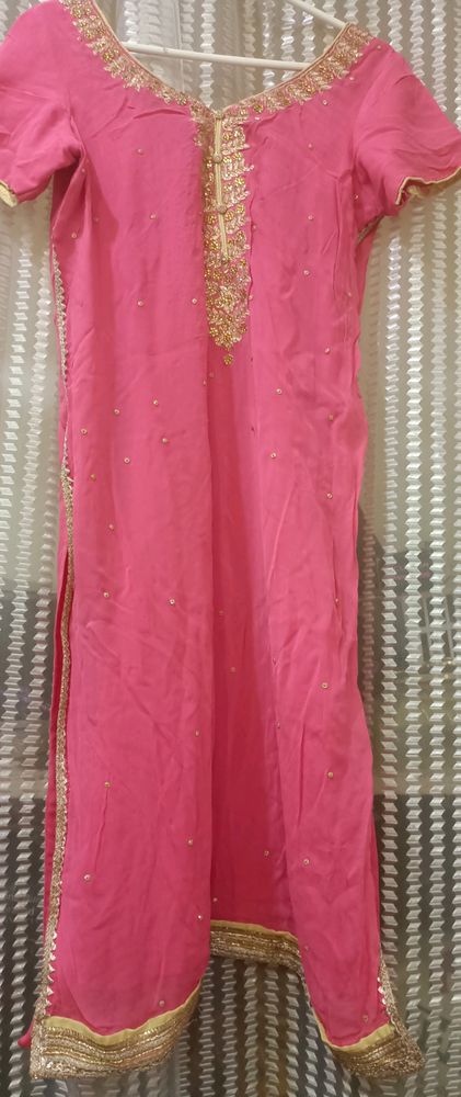 Suit With Flaired plazo N Dupatta