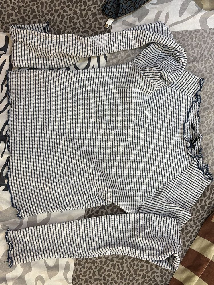 Striped Ribbed Knit Top