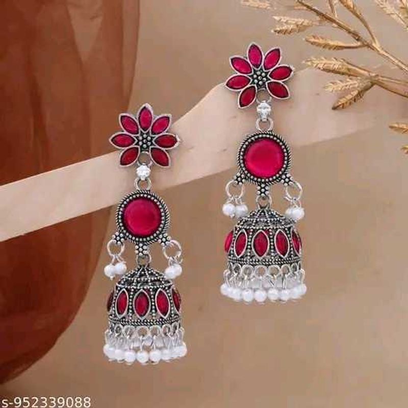 Traditional Oxidised Jhumka Earrings
