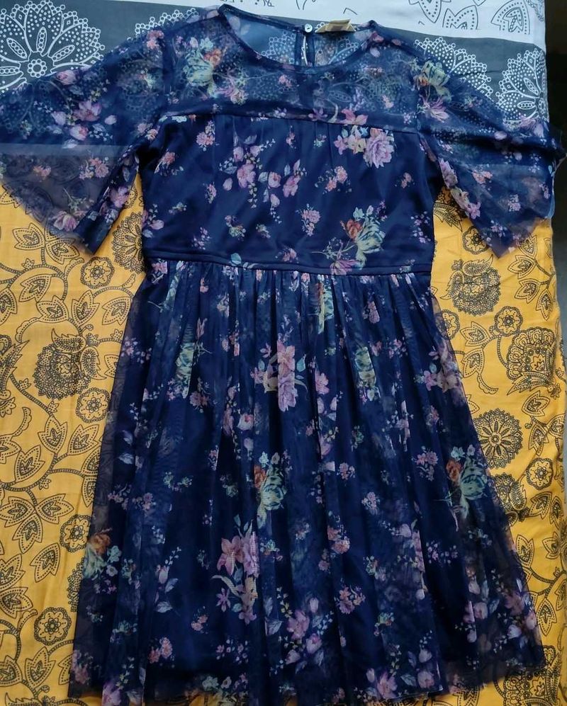 Floral Navy Blue Dress