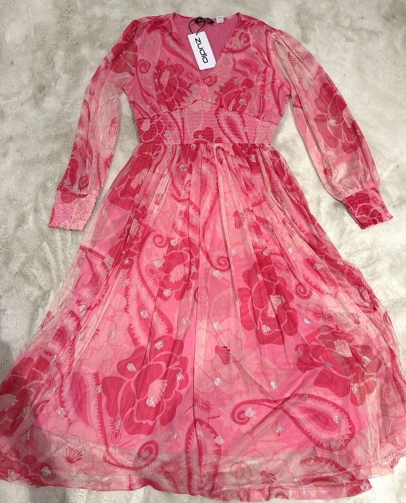 Pink Floral Maxi Dress
