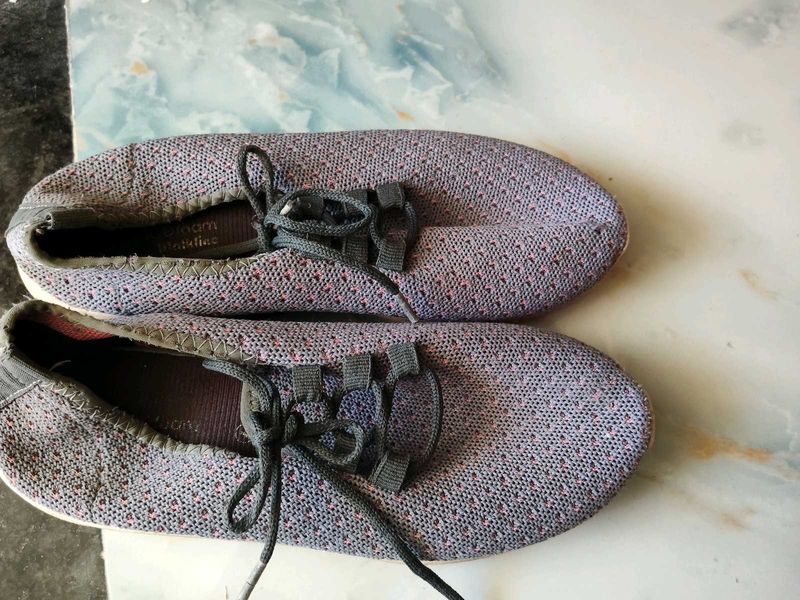 Comfortable Grey Knit Sneakers