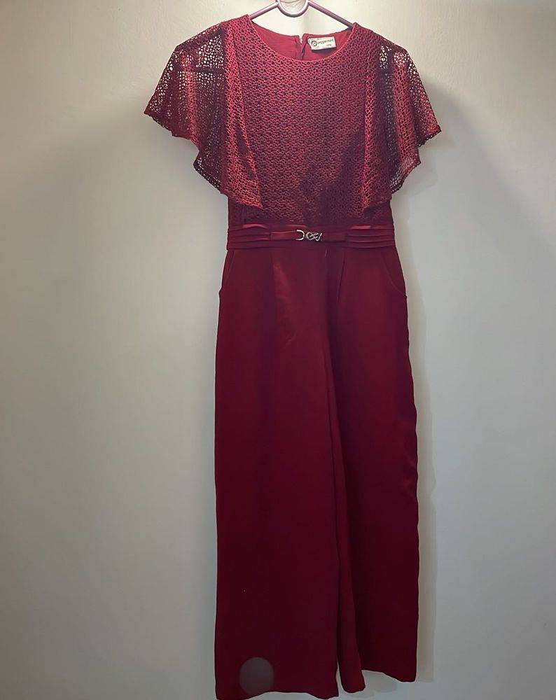 Elegant Burgundy Jumpsuit