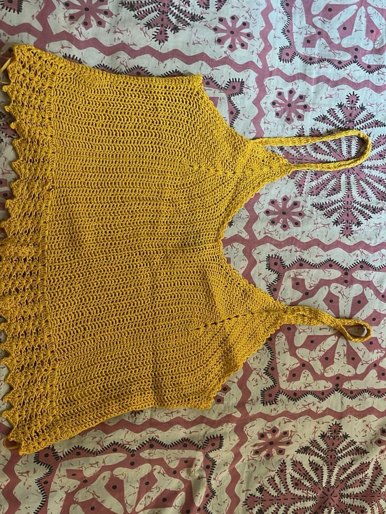 Crochet Camisole Top - Yellow