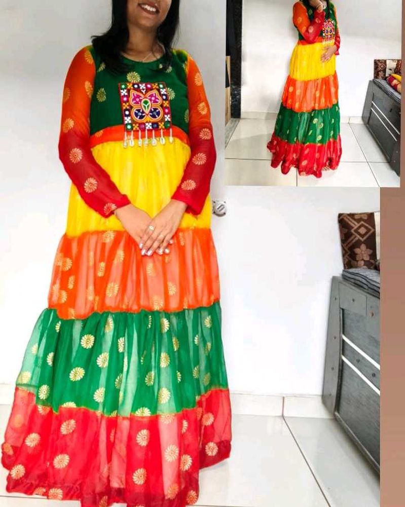 Multi Colour Gown And Parpal Blavuj.. Comboo