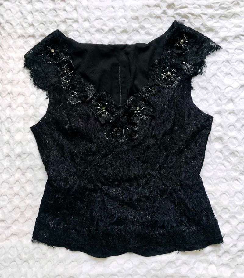 Elegant Black Lace Blouse